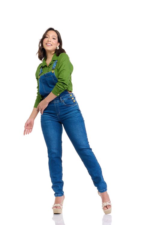 Jardineira Jeans Feminina Patogê JD36119