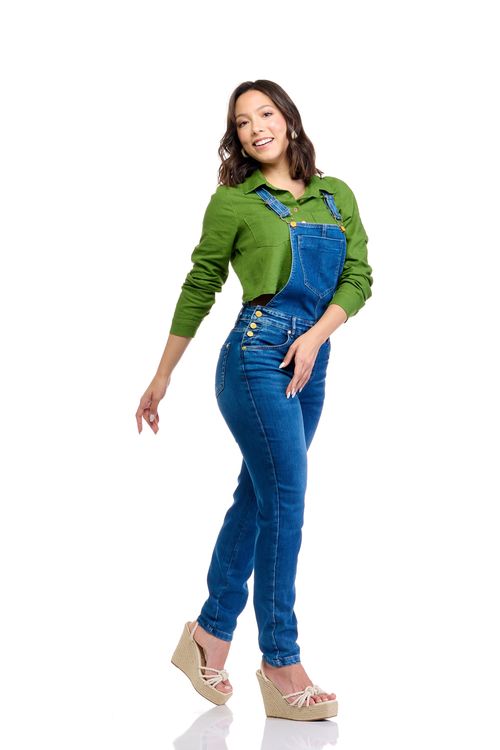 Jardineira Jeans Feminina Patogê JD36119