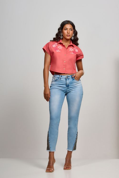 Calça Patogê feminina skinny jeans cintura média (G3) CL37271