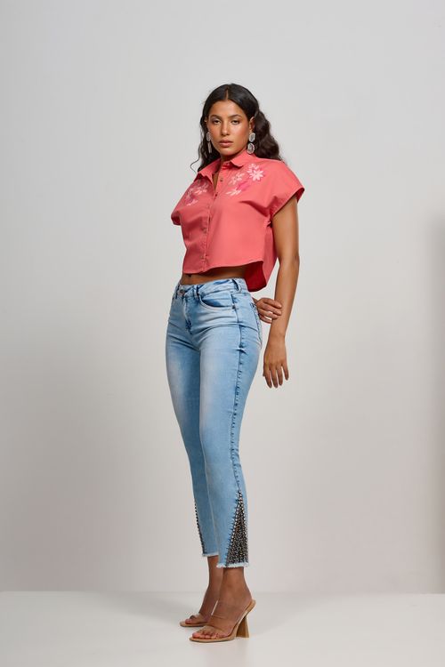 Calça Patogê feminina skinny jeans cintura média (G3) CL37271