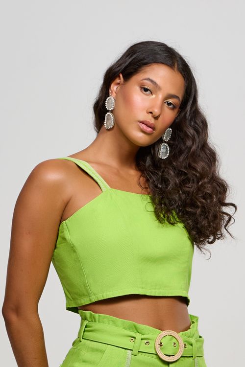 Top Patogê feminino em viscose com linho TP37018