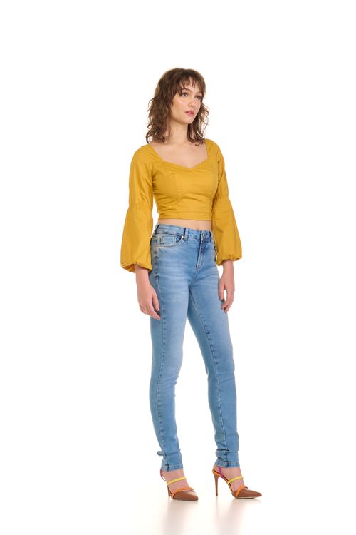 Calça Patogê feminina skinny jeans cintura alta (G4) CL36542