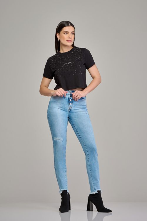 Calça skinny jeans feminina Patogê cintura alta (G4) CL37575