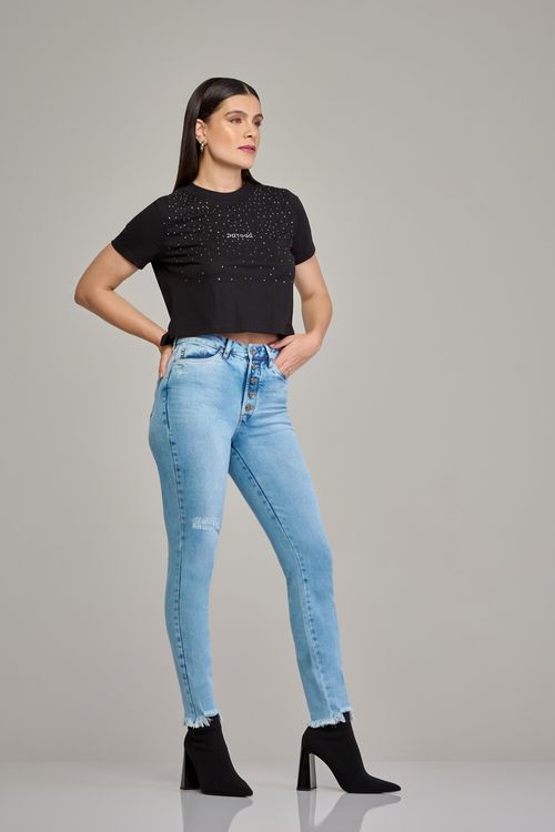 Calça skinny jeans feminina Patogê cintura alta (G4) CL37575