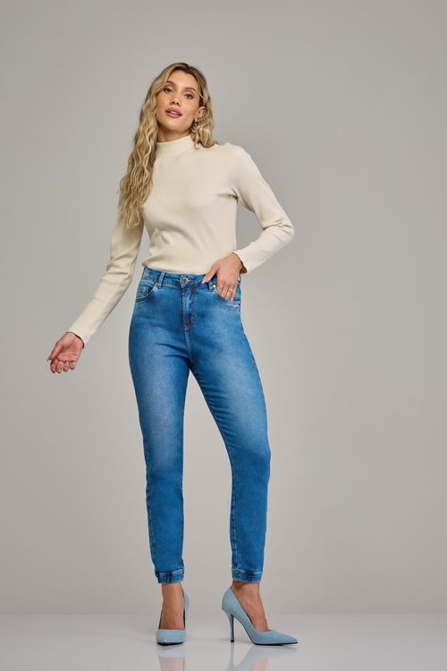 Calça jogger jeans feminina Patogê cintura média (G3) CL37607