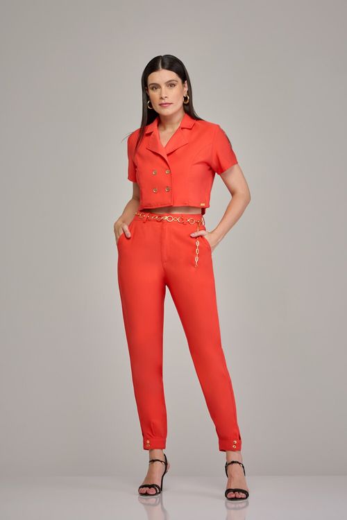 Calça baggy feminina Patogê cintura alta (G4) CL37491