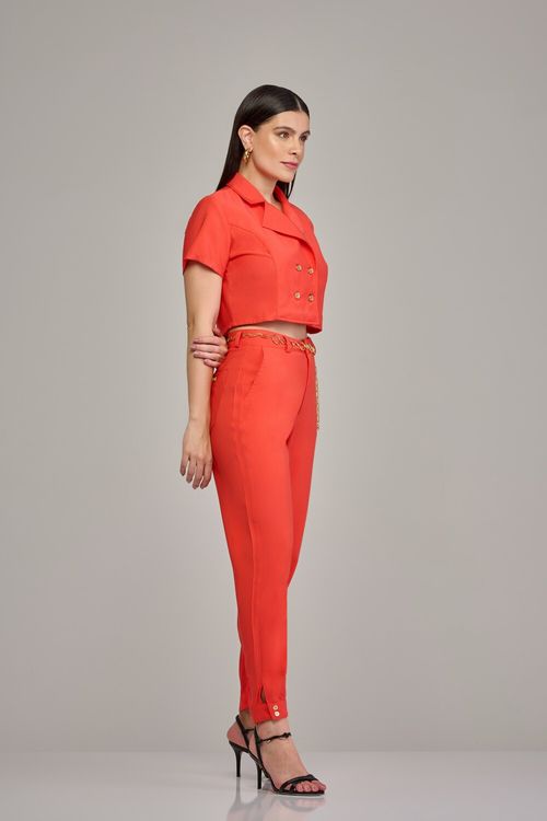 Calça baggy feminina Patogê cintura alta (G4) CL37491