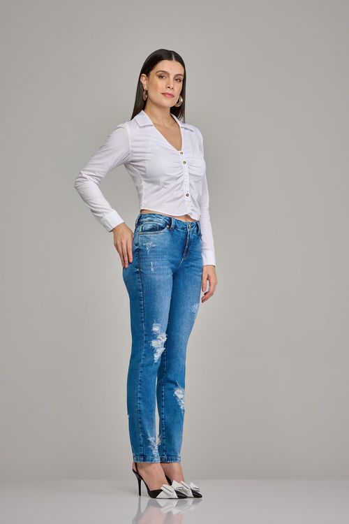 Calça skinny jeans feminina Patogê cintura média (G3) CL37446