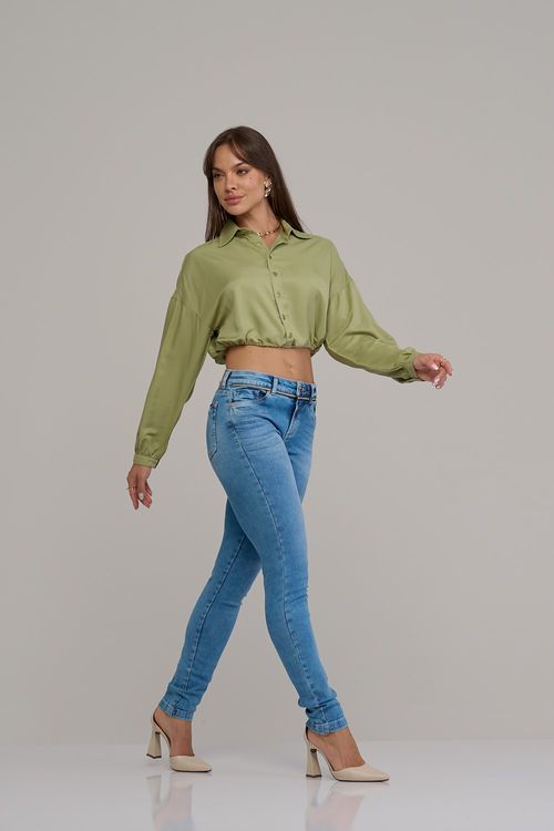 Calça skinny jeans feminina Patogê cintura média (G3) CL37381
