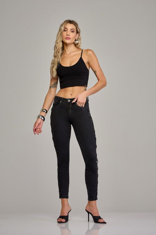 Calça skinny jeans feminina Patogê cintura média (G3) CL37547