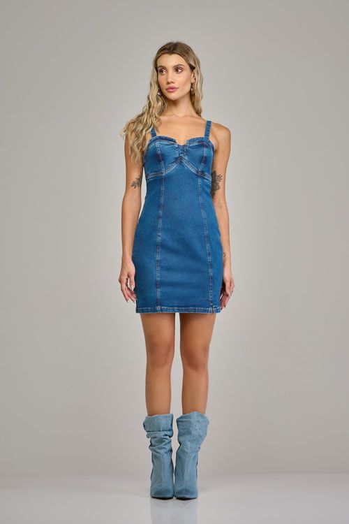 Vestido curto jeans feminino Patogê VE37424
