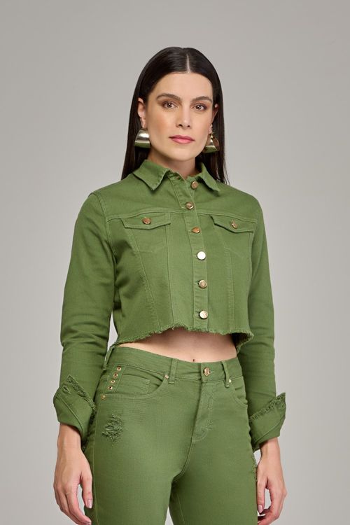 Jaqueta cropped feminina Patogê JQ37418