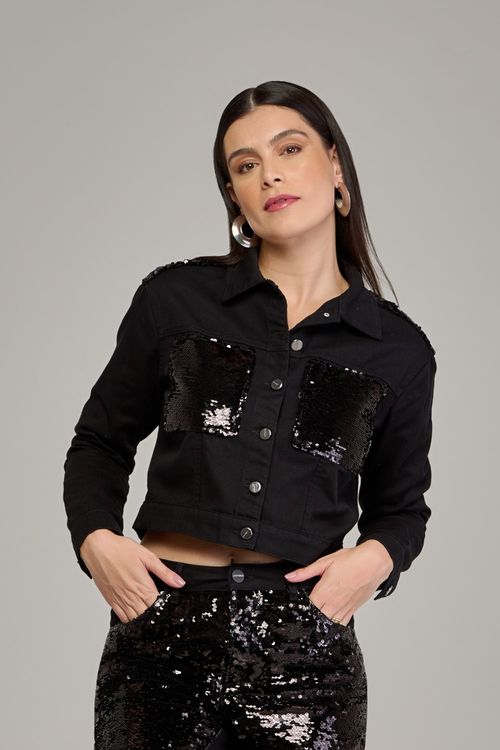 Jaqueta paetê feminina Patogê JQ37422