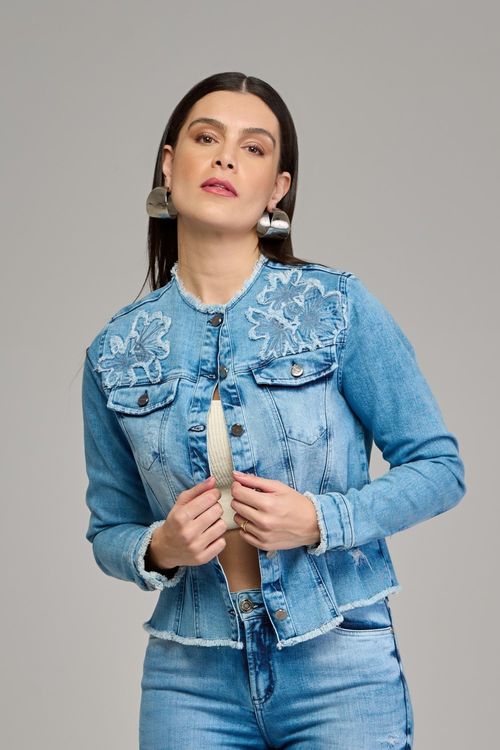 Jaqueta jeans feminina Patogê JQ37426