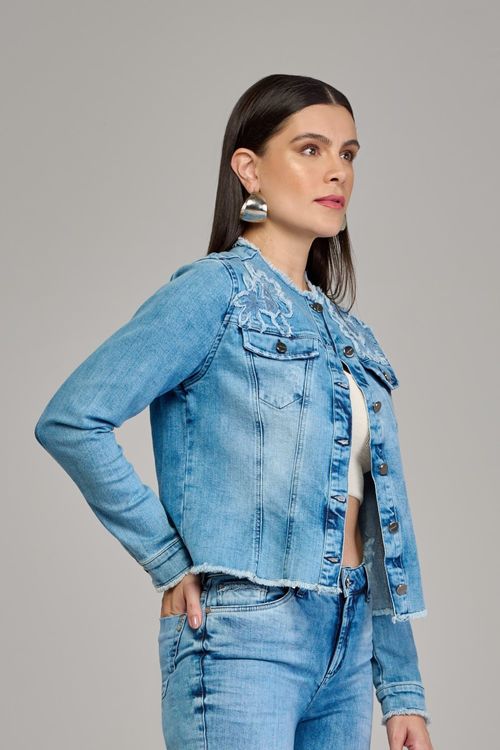 Jaqueta jeans feminina Patogê JQ37426