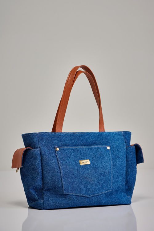 Bolsa grande jeans feminina Patogê AC37892
