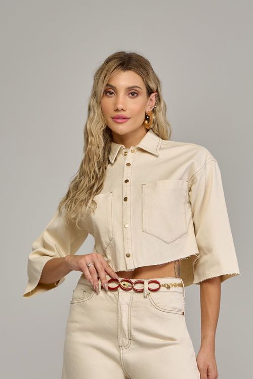 Camisa em sarja jeans feminina Patogê CA37884