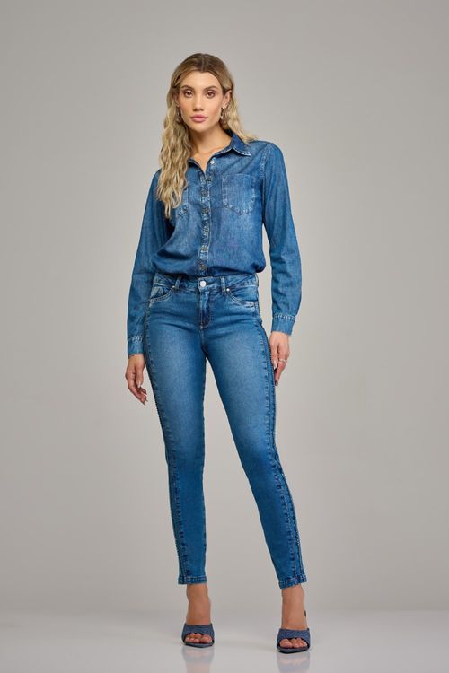 Calça skinny jeans feminina Patogê cintura média (G3) CL37423