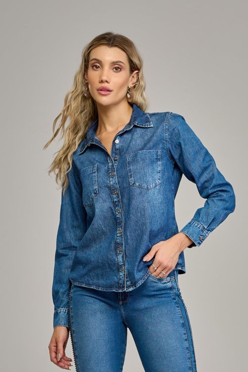 Camisa Jeans Feminina Patogê CA37634
