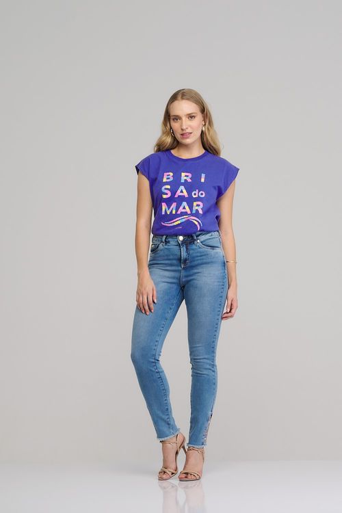 Calça skinny jeans feminina Patogê cintura média (G3) CL37169