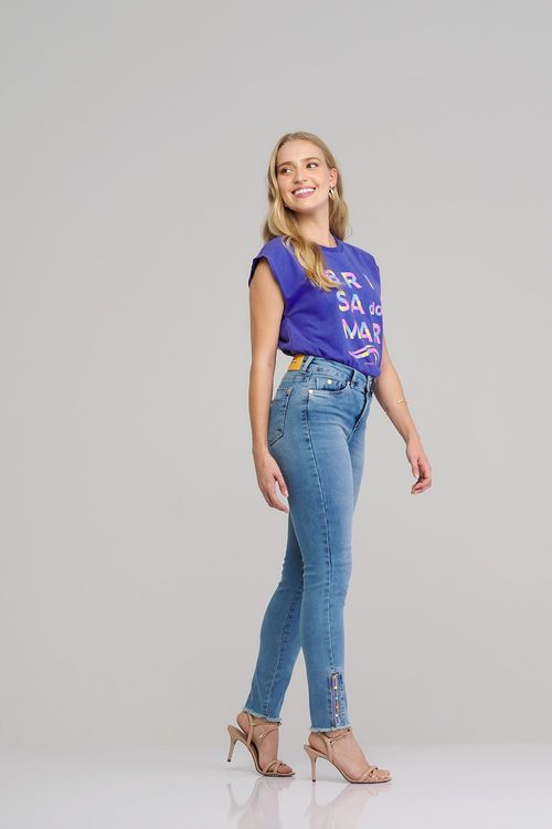 Calça skinny jeans feminina Patogê cintura média (G3) CL37169
