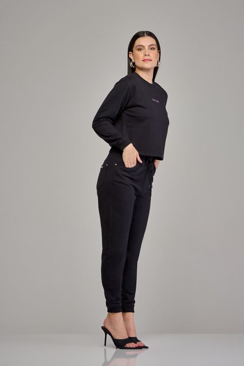 Calça jogger de moletom feminina Patogê cintura média (G3) CL37652