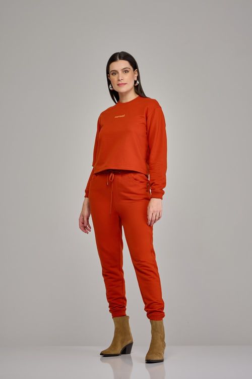 Calça jogger de moletom feminina Patogê cintura média (G3) CL37652