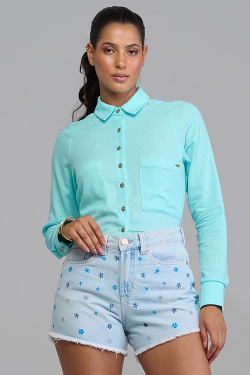 Short jeans feminino Patogê cintura média (G3) SH37319