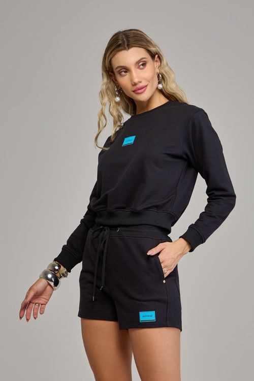 Short moletom feminino Patogê cintura média (G3) SH37650