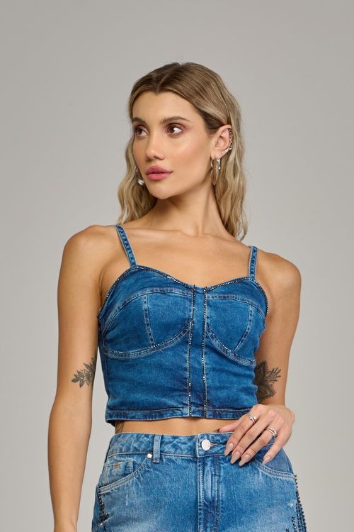 Top jeans feminino Patogê TP37425