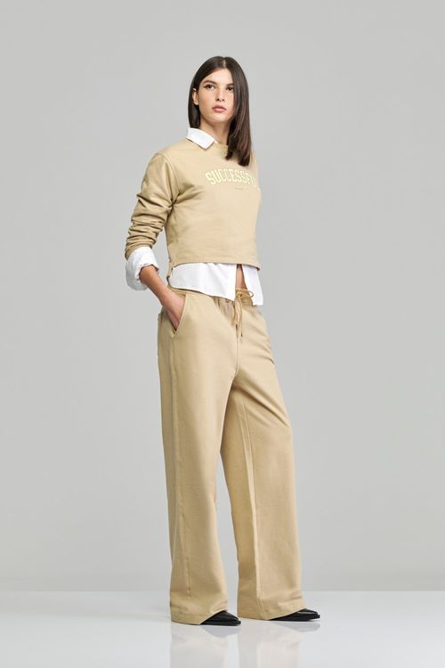 Calça pantalona em moletinho feminina Patogê cintura média (G3) CL37852