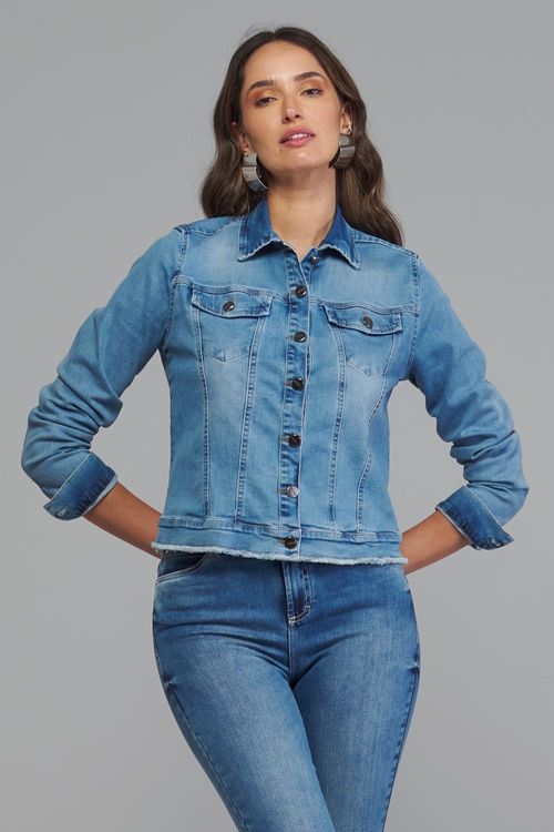 Jaqueta jeans feminina Patogê JQ37605
