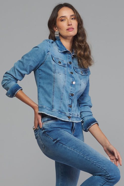 Jaqueta jeans feminina Patogê JQ37605