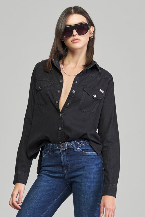 Camisa jeans feminina Patogê CA37636