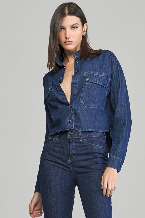 Camisa jeans feminina Patogê CA37804