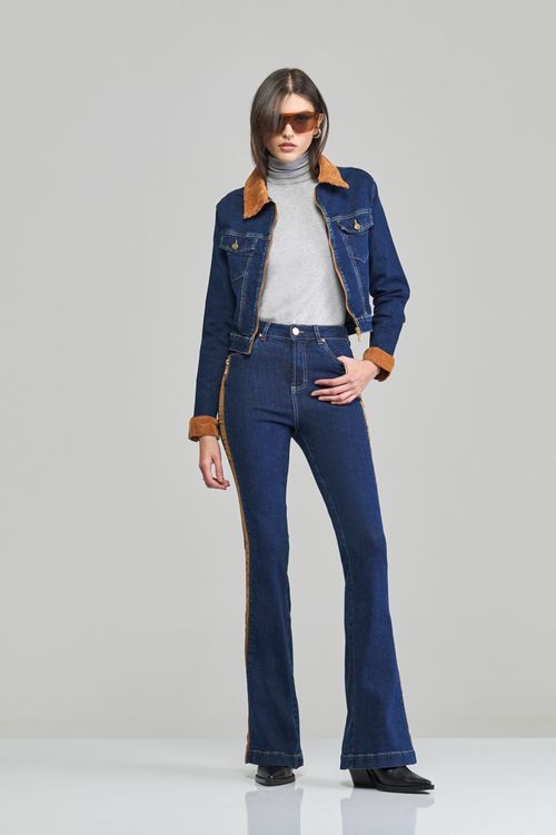 Calça flare jeans feminina Patogê cintura alta (G4) CL37537