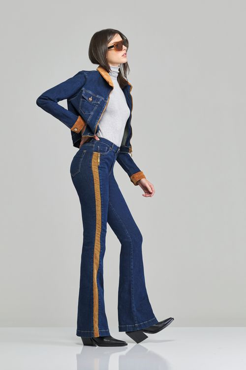 Calça flare jeans feminina Patogê cintura alta (G4) CL37537