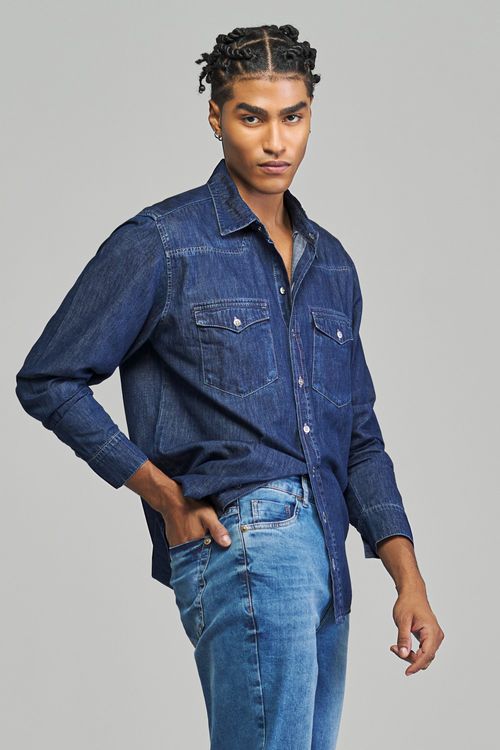 Camisa jeans masculina Patogê CA37679