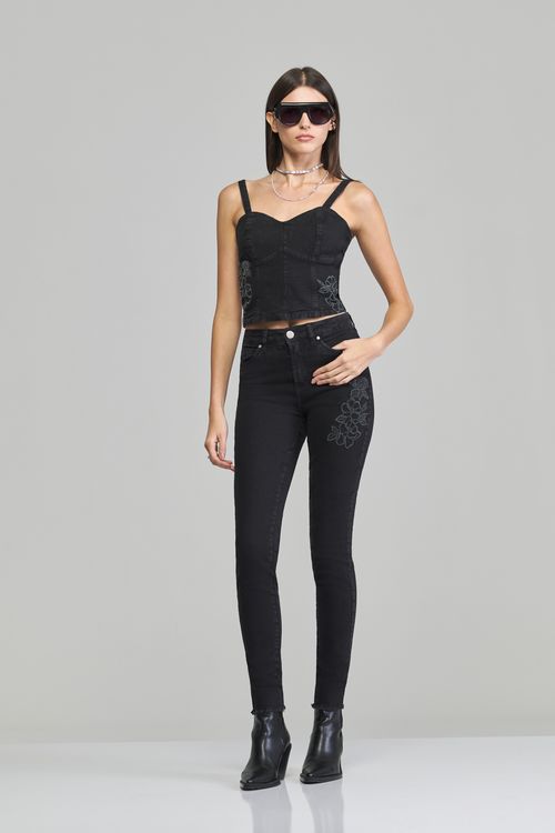 Calça skinny jeans feminina Patogê cintura alta (G4) CL37820