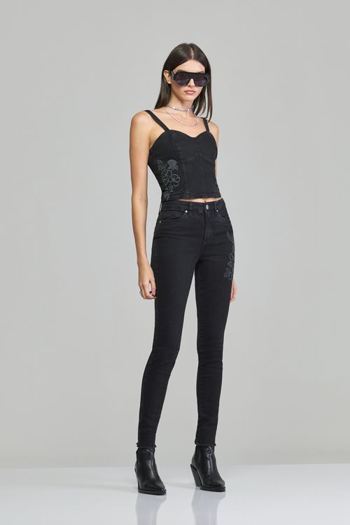 Calça skinny jeans feminina Patogê cintura alta (G4) CL37820