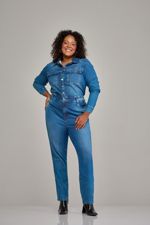 Macacão jeans feminino Patogê MC37529