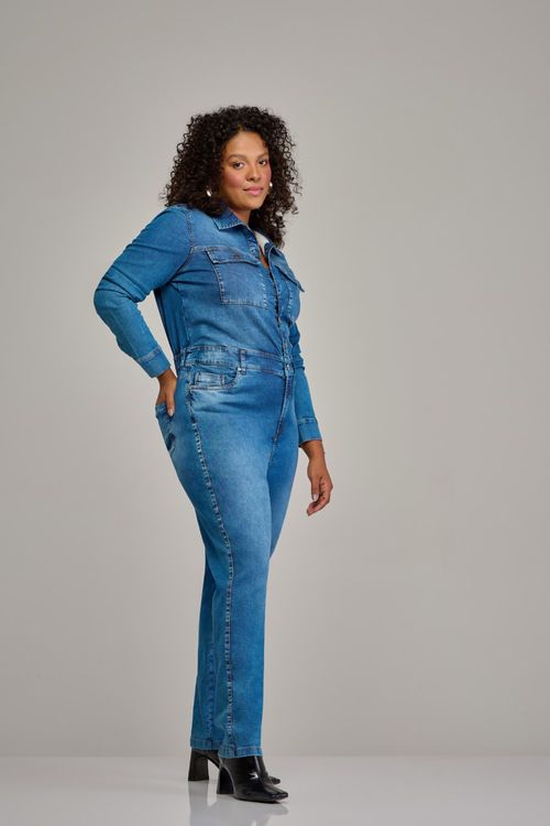 Macacão jeans feminino Patogê MC37529