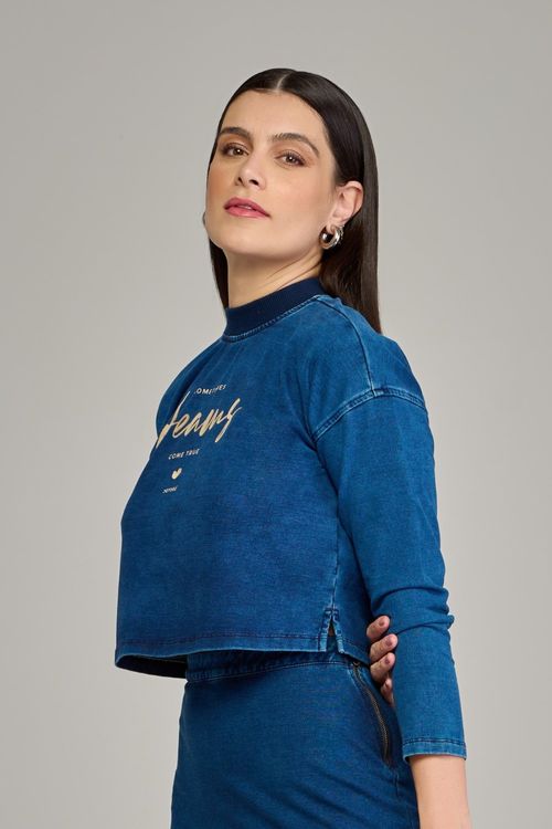 Moletom jeans feminino Patogê ML37710