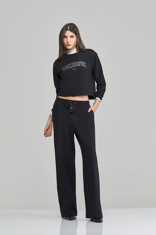 Calça pantalona em moletinho feminina Patogê cintura média (G3) CL37852