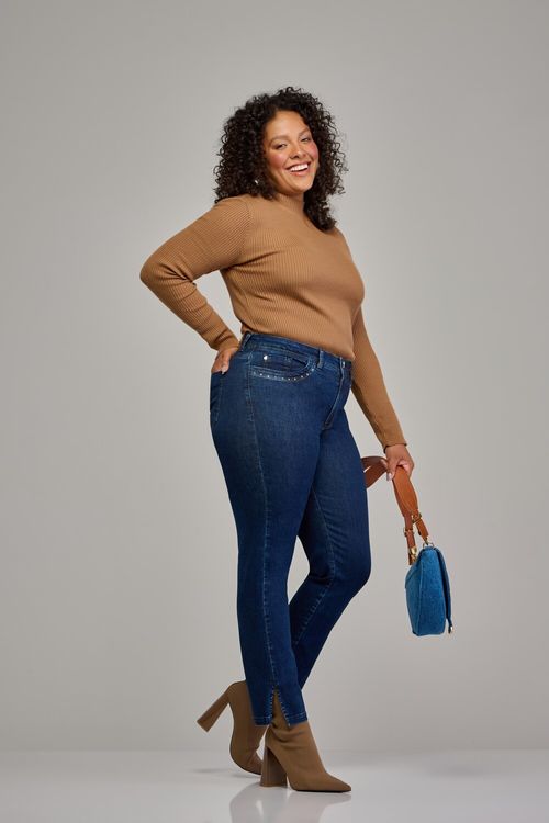 Calça skinny curvy jeans feminina Patogê cintura média (G3) CL37564