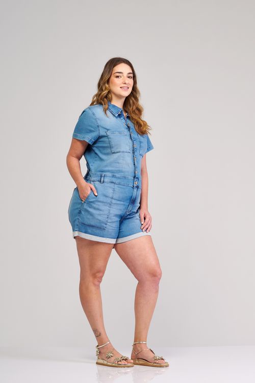 Macaquinho Jeans Patogê MC37128