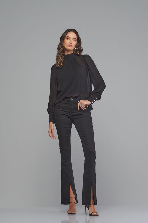 Calça boot cut jeans feminina Patogê cintura média (G3) CL37551