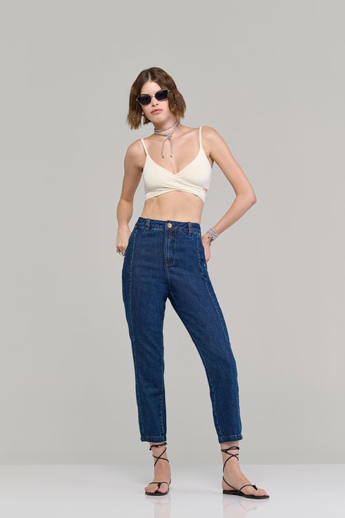 Calca baggy jeans feminina Patogê cintura alta (G4) CL37987