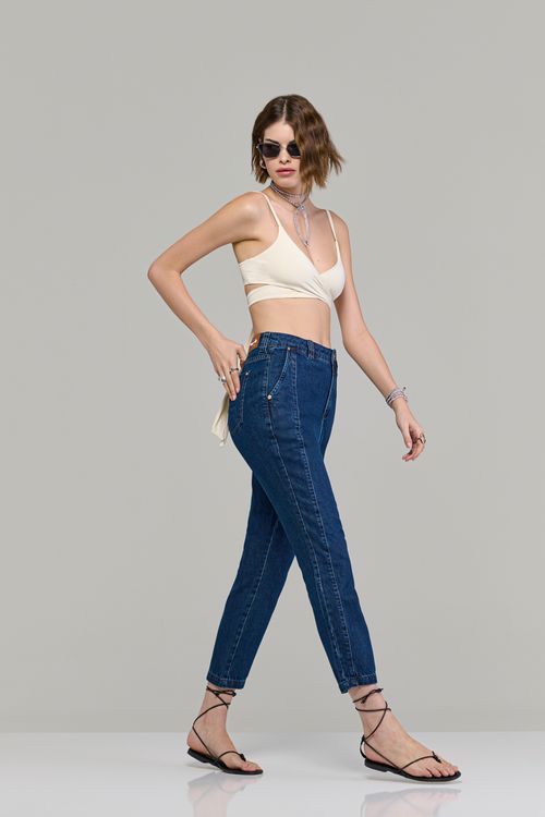 Calca baggy jeans feminina Patogê cintura alta (G4) CL37987