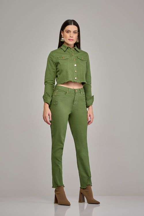 Calça reta feminina Patogê cintura média (G3) CL37419